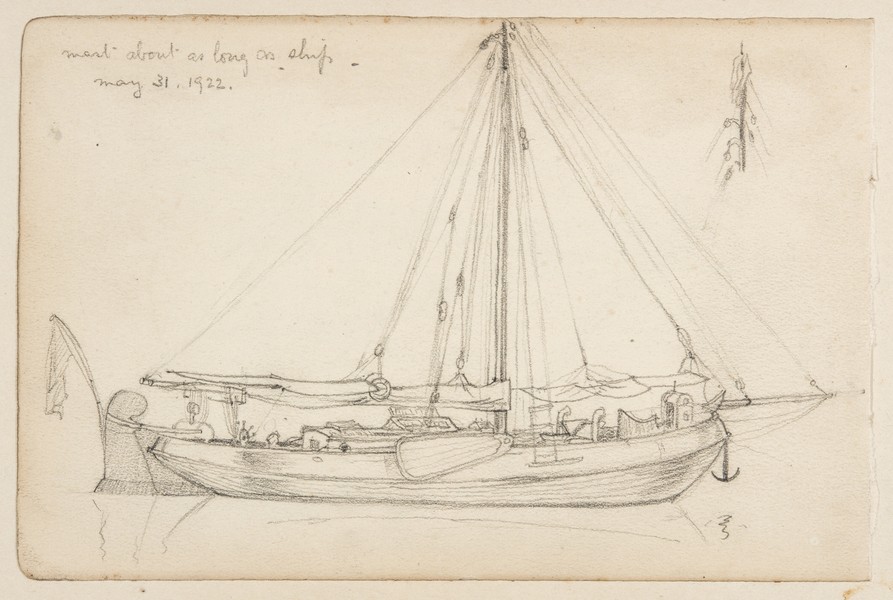 Sketch_20-005 Sailing barge (31st May 1922)