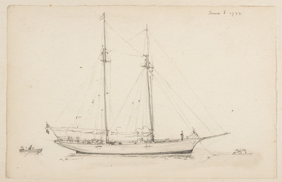 Sketch_20-007 two master sailing ship (8th Jun 1922)