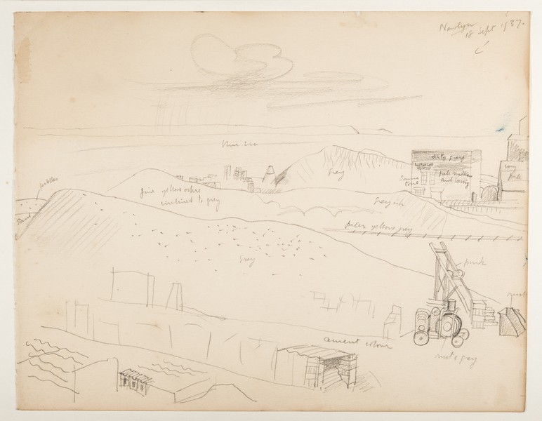 Sketch_20-008 Newlyn harbour quayside (18th Sep 1937)