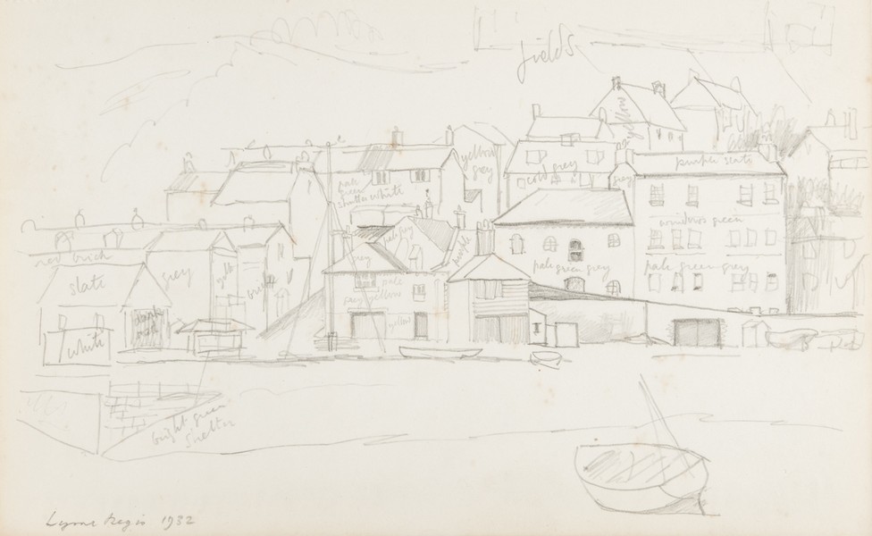 Sketch_20-033 Lyme Regis town (1932)