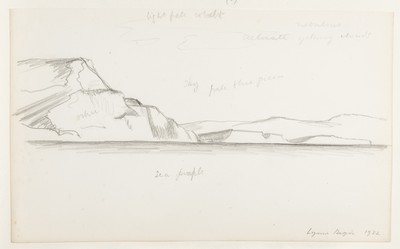 Sketch_20-037 Golden Cap cliff Lyme Regis