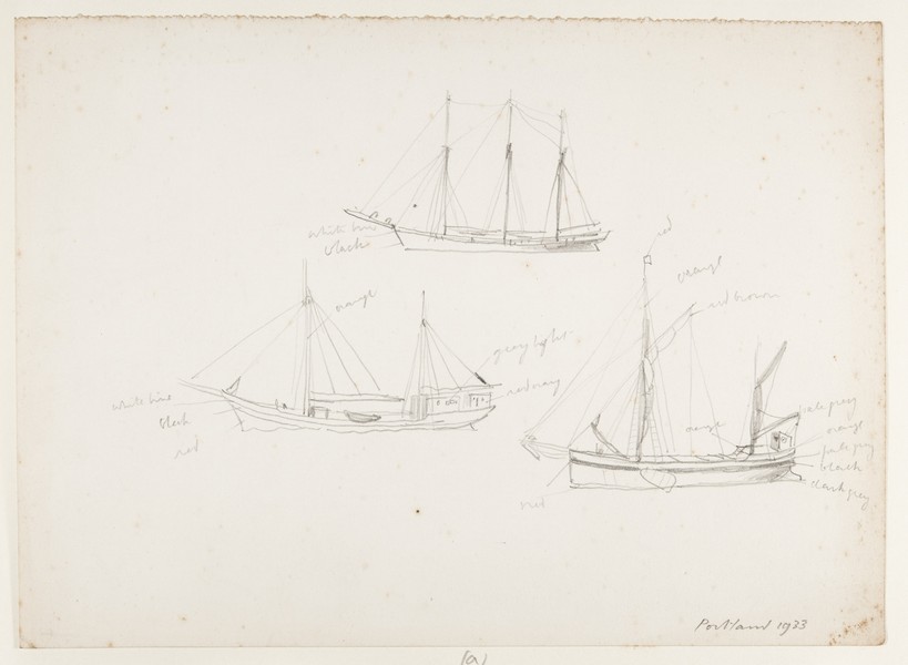 Sketch_20-045 sailing ships Portland (1933)