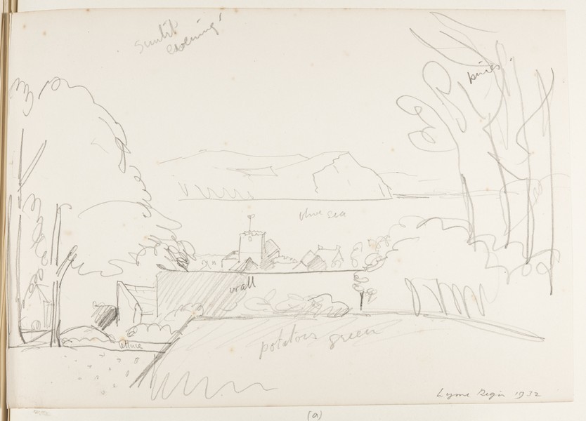 Sketch_20-051 Lyme Regis and Golden Cap (1932)