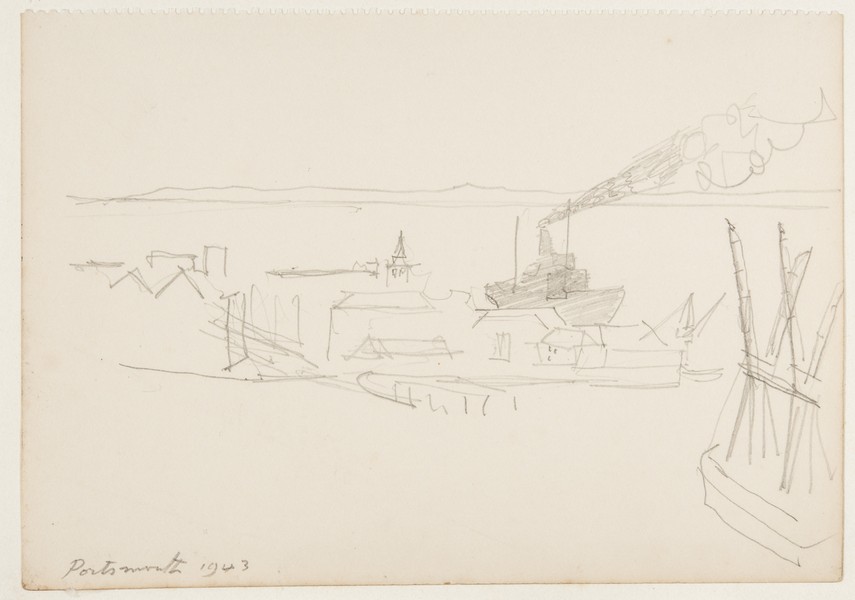 Sketch_20-065 Portsmouth docks (1943)