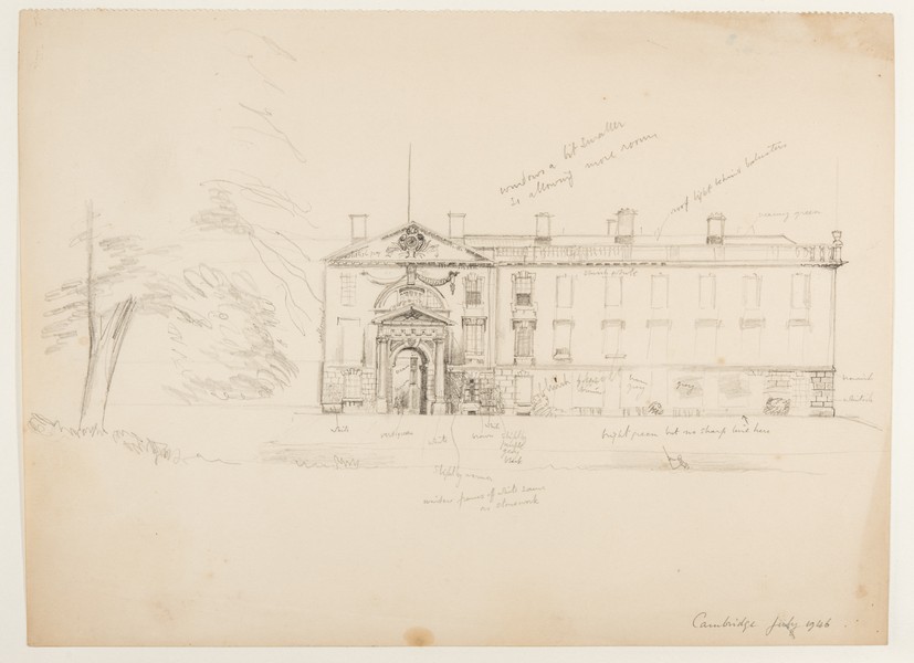 Sketch_20-077 Gibb's Building, King's College, Cambridge (July 1946)