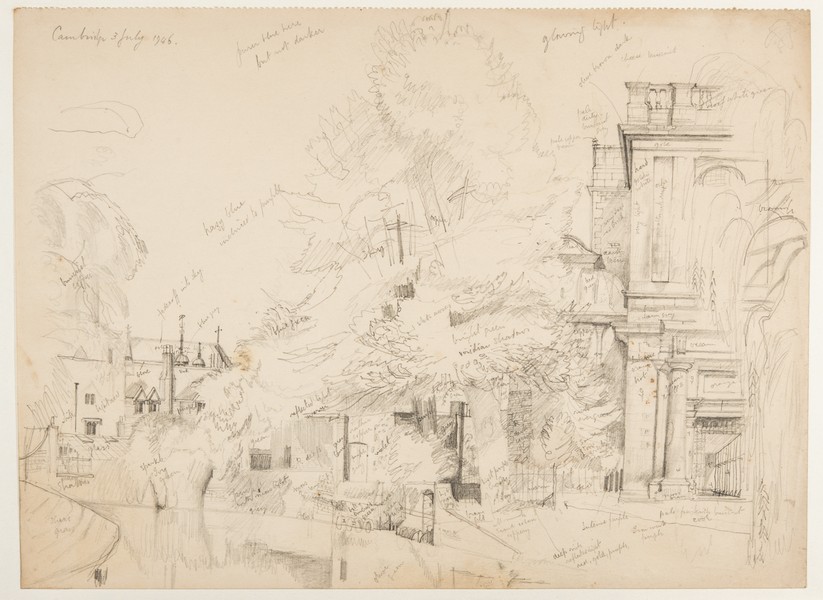 Sketch_20-079 Trinity College, Wren Library, River Cam, Cambridge (3rd Jul 1946)