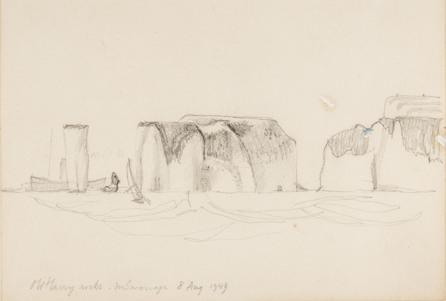 Sketch_20-085 Old Harry Rocks nr Swanage (8th Aug 1949)