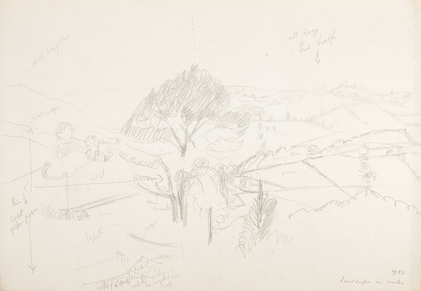 Sketch_20-087 Landscape in Wales (1955)