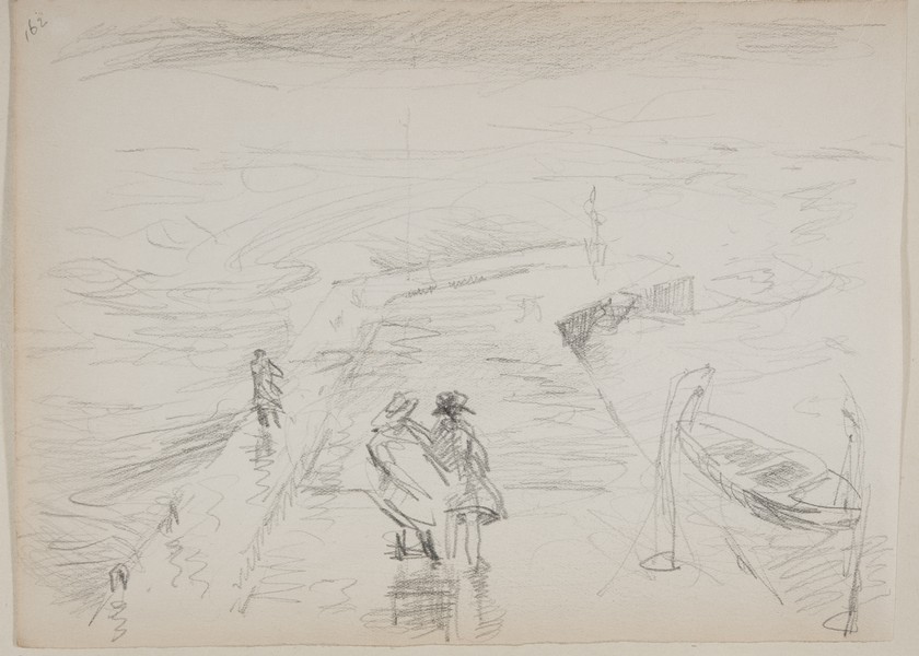 Sketch_21-139 Torquay Pier storm (1924)