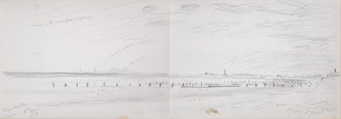 Sketch_09-02 Dymchurch panorama (noon 18th Apr 1974)