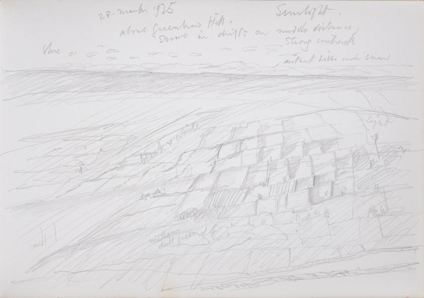 Sketch_09-04 snow on Greenhow Hill, Yorkshire (28th Mar 1975)