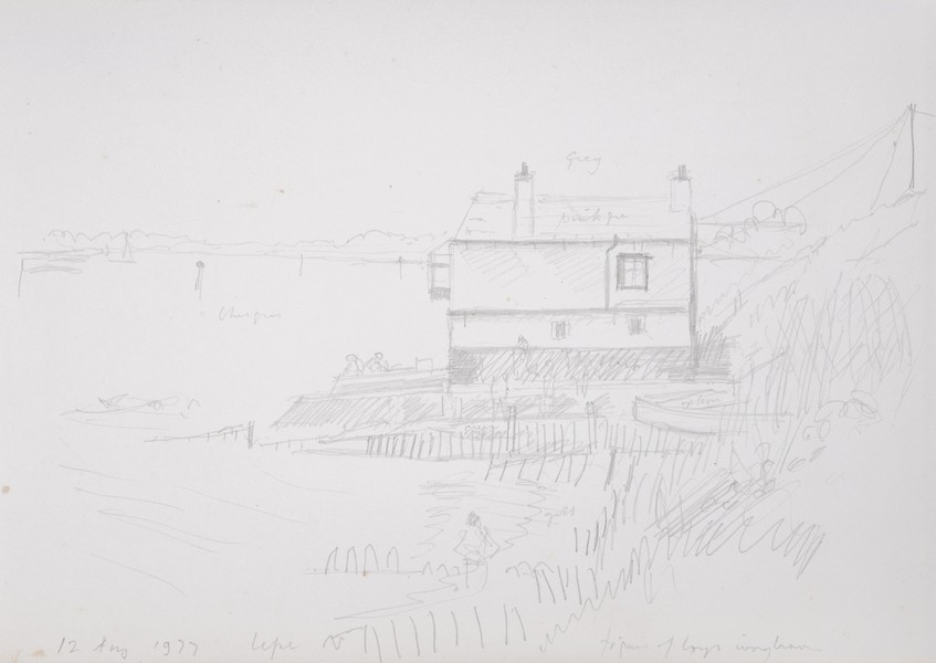Sketch_09-11 Boathouse, Lepe (12th Aug 1977)