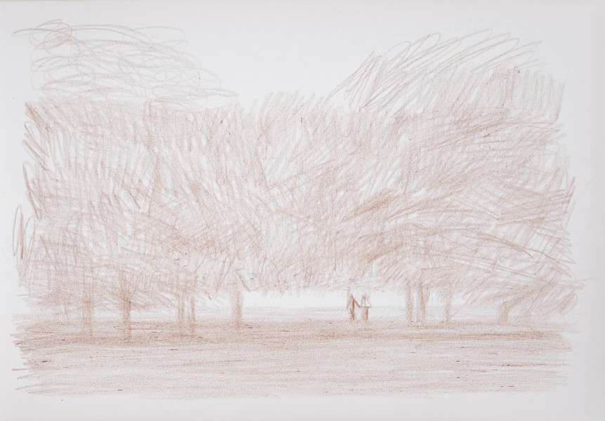 Sketch_09-12 riverside, The Wharfe, Ilkley (1980s)