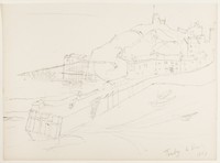Sketch_20-109 Tenby pier, lifeboat, castle