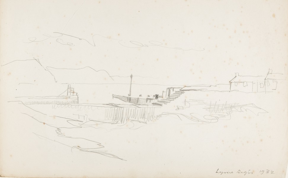Sketch_20-113 the Cobb, Lyme Regis (1932)