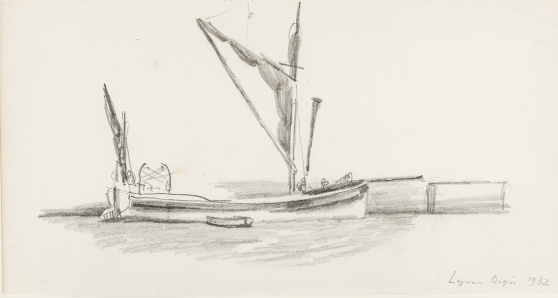 Sketch_20-114 sailing barge Lyme Regis (1932)