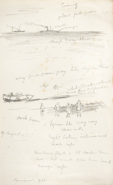 Sketch_20-116  evening, Sandsend (19th Aug 1933)
