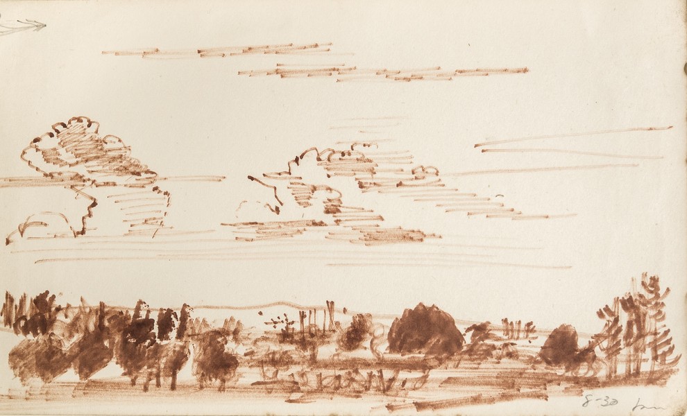 Sketch_20-127 landscape The New Forest 8-30 pm (1960s or 70s)