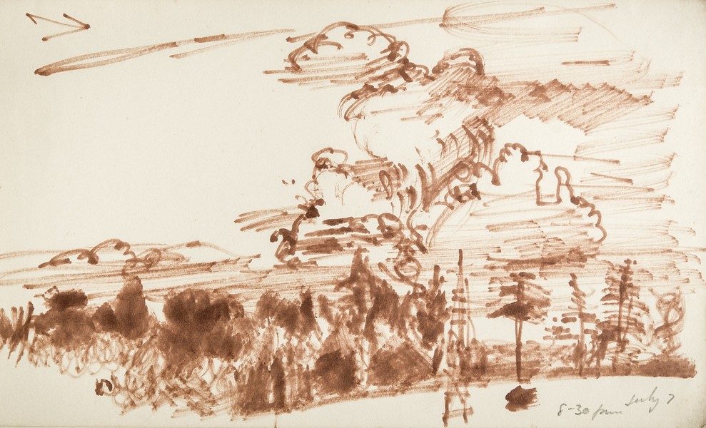 Sketch_20-129 landscape New Forest 8-30pm July 7 (1960s or 70s)