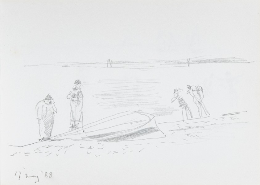 Sketch_03-31 family on beach (17th May 1988)