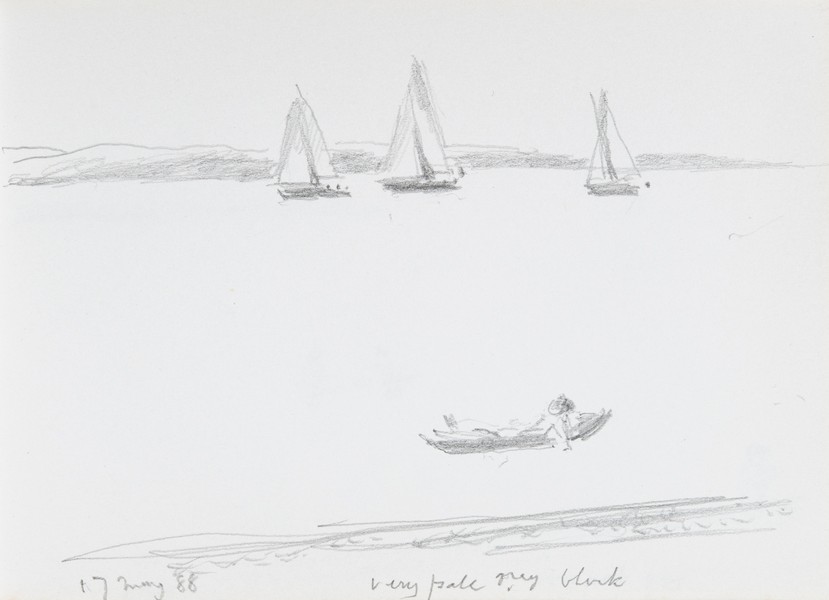 Sketch_03-33 canoe and yachts (17th May 1988)
