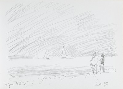 Sketch_03-39 yachts figures on beach