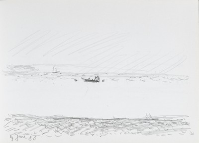 Sketch_03-41 boat in Solent seascape