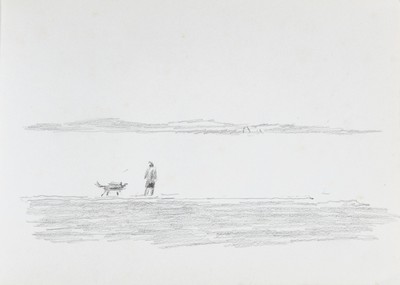 Sketch_03-67 dog and figure on beach