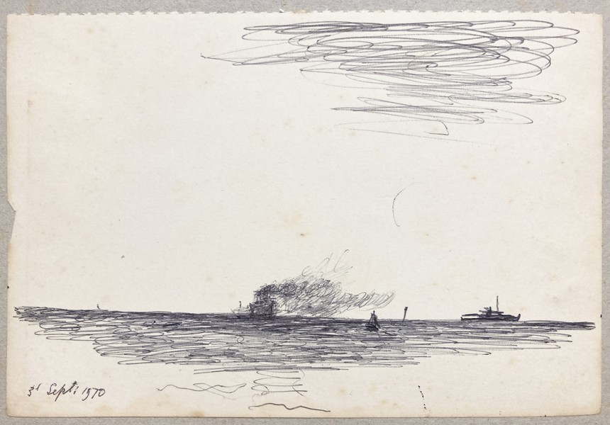 Sketch_18-18 smoking ship (3rd Sep 1970)