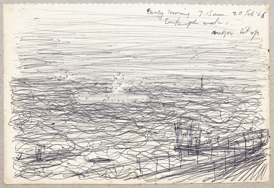 Sketch_18-21 dredger early morning Southampton Water (20th Feb 1966 7:15)