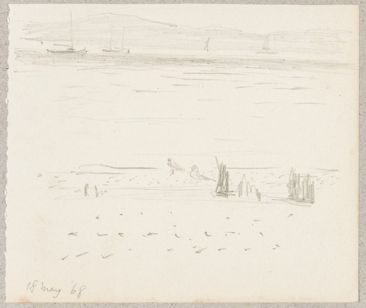 Sketch_18-25 birds on beach (18th May 1968)
