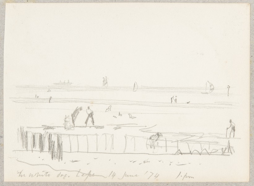 Sketch_18-33 white dog Lepe (14th Jun 1974 1pm)