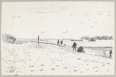 Sketch_18-39 Lepe shore with figures