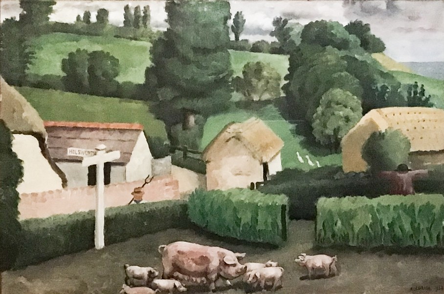 Cornish Landscape with Pigs (1932)